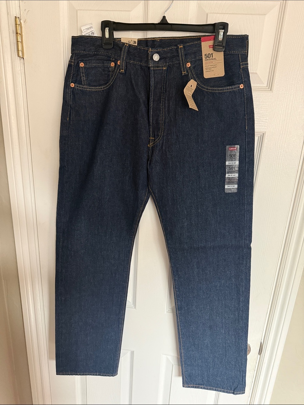 Levi's 501 34x32 men’s shrink to fit straight leg  Dark Indigo NWT